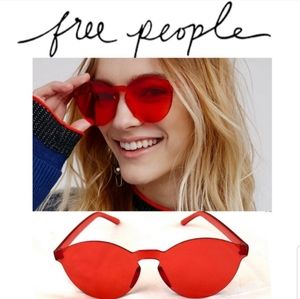 Free People Frameless Vibrant Red Tinted Sunglasses